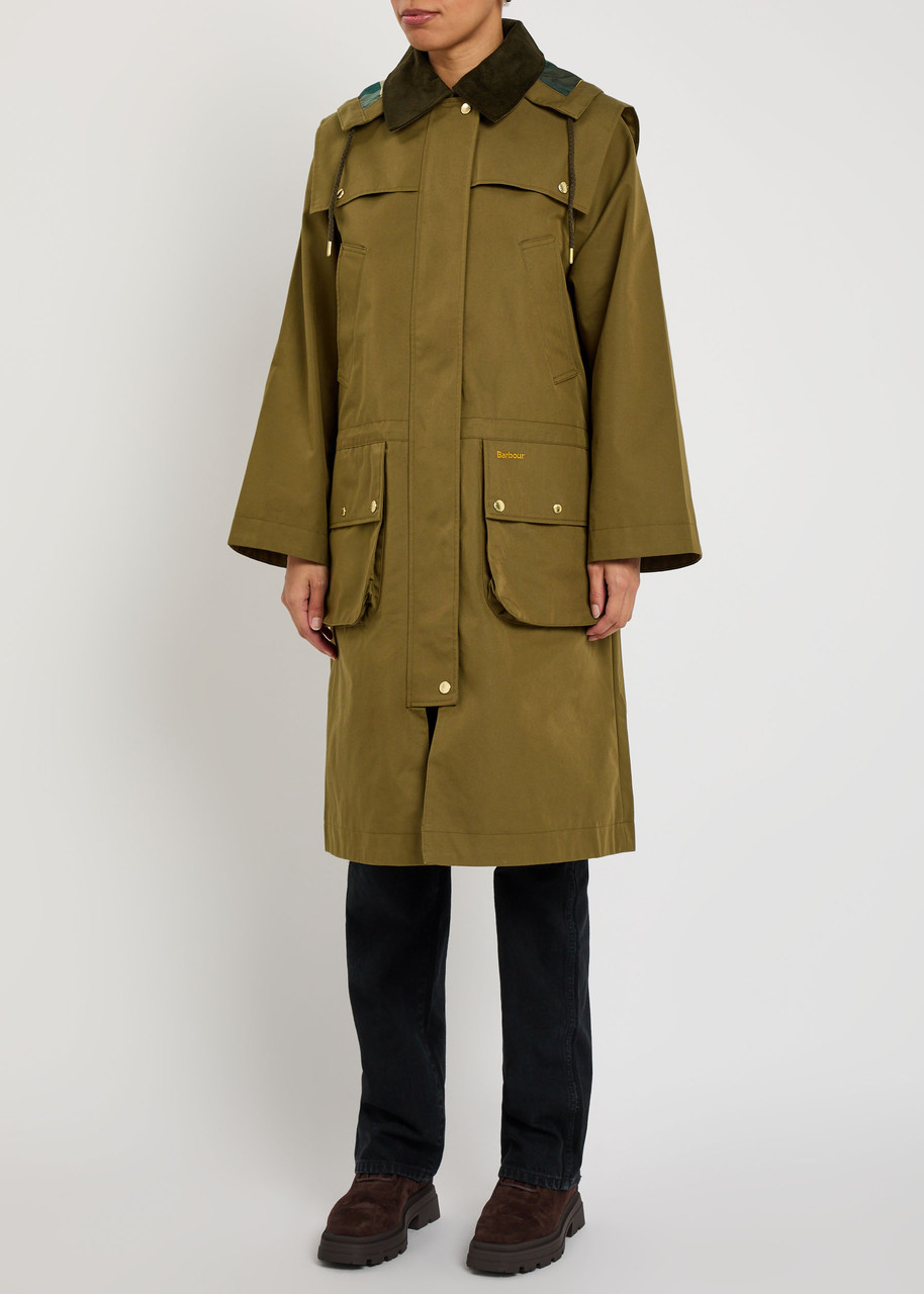 Barbour Bilsdale Detachable-hood Cotton-blend Coat In Multi