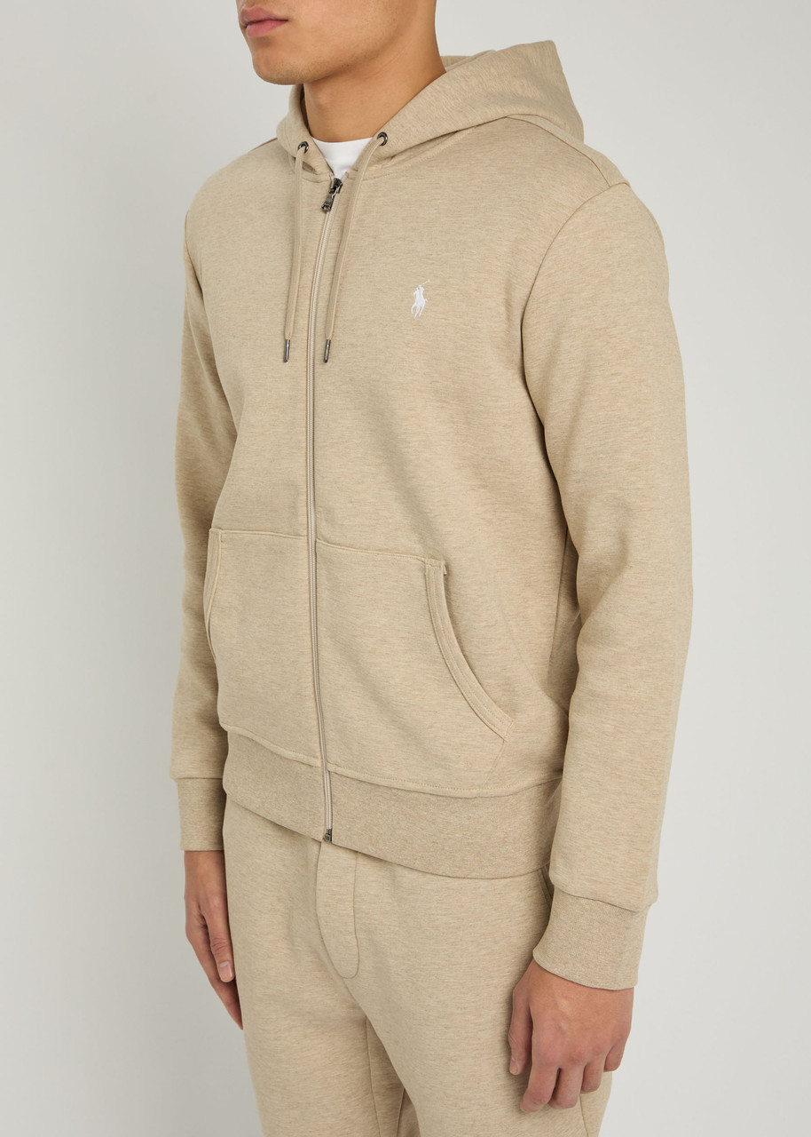 Polo Ralph Lauren Hooded Cotton-blend Sweatshirt In Neutral