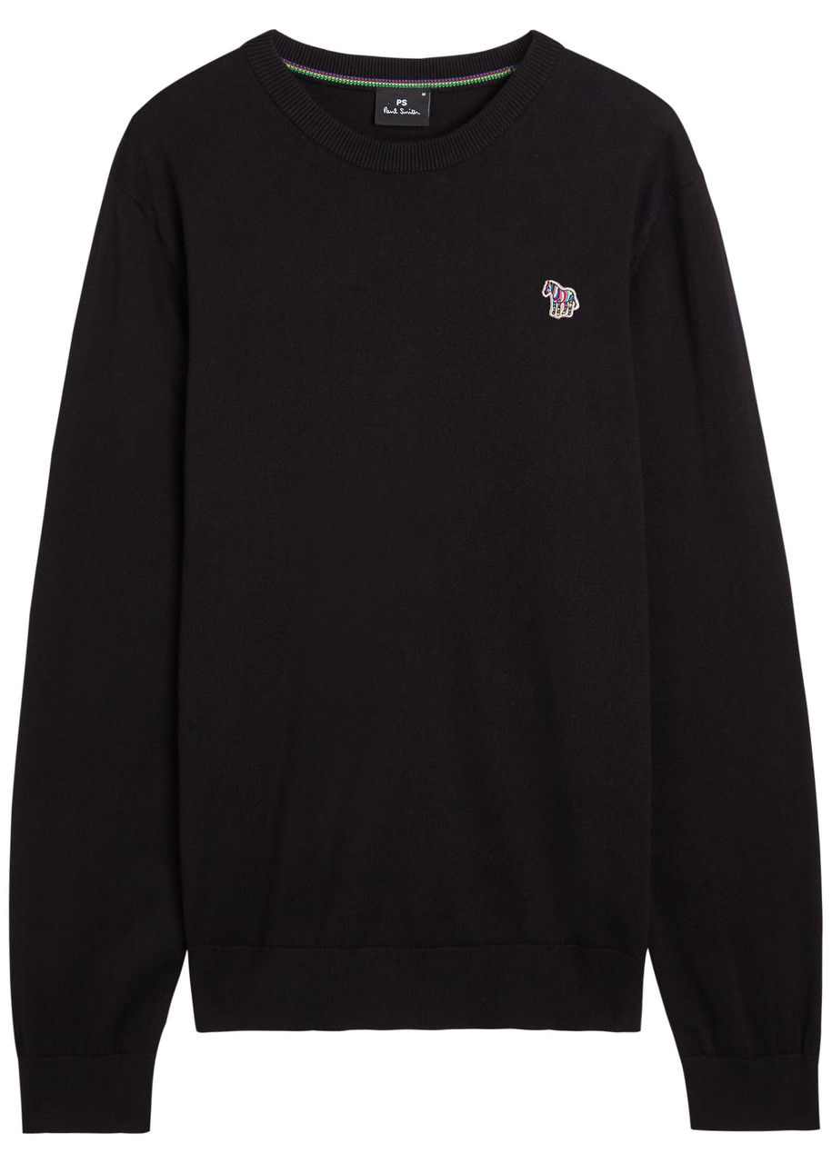 PS Paul Smith Appliquéd Cotton Jumper - Black - L