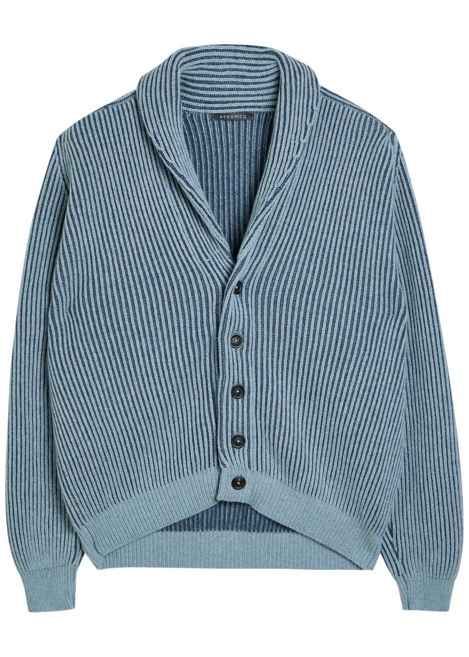 Begg X CO Andrew Knit Cashmere and Cotton-blend Cardigan - Navy - L