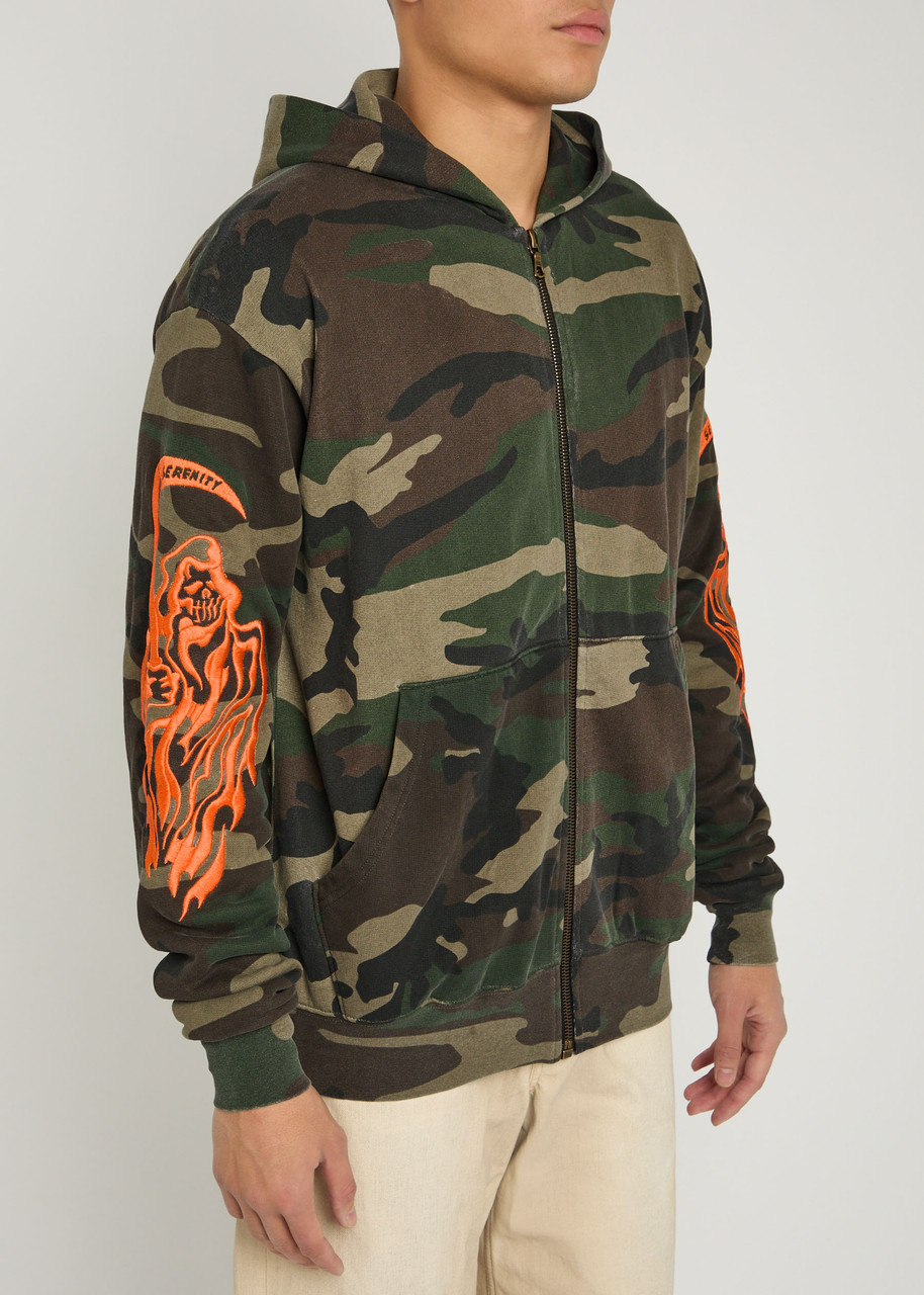 Warren Lotas Reaper Camouflage Hooded Cotton Sweatshirt In Multi