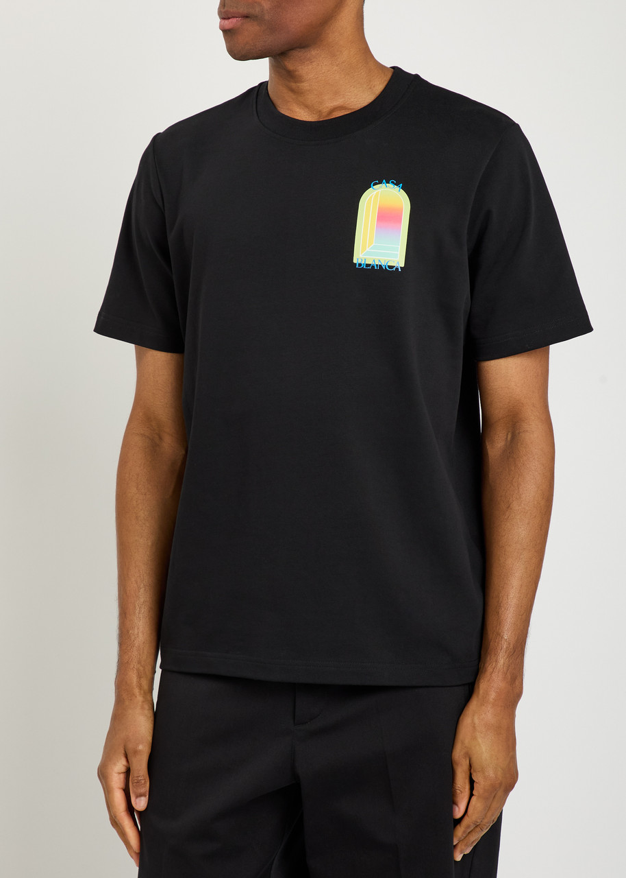 Casablanca Black L'arche Organic Cotton T-shirt<br/> In Black