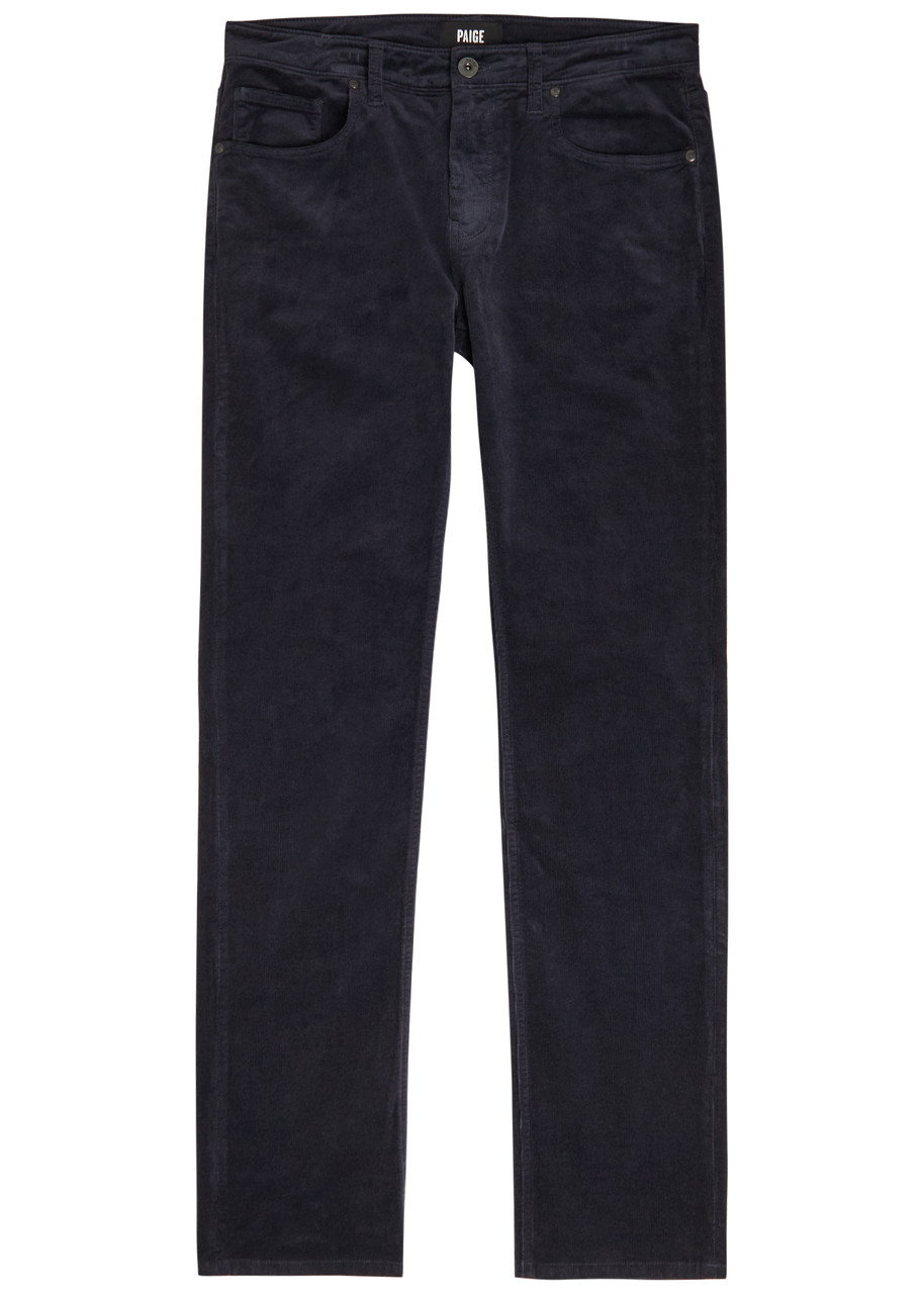 Paige Federal Slim Straight-leg Corduory Trousers - Navy - 33 (W33 / M)
