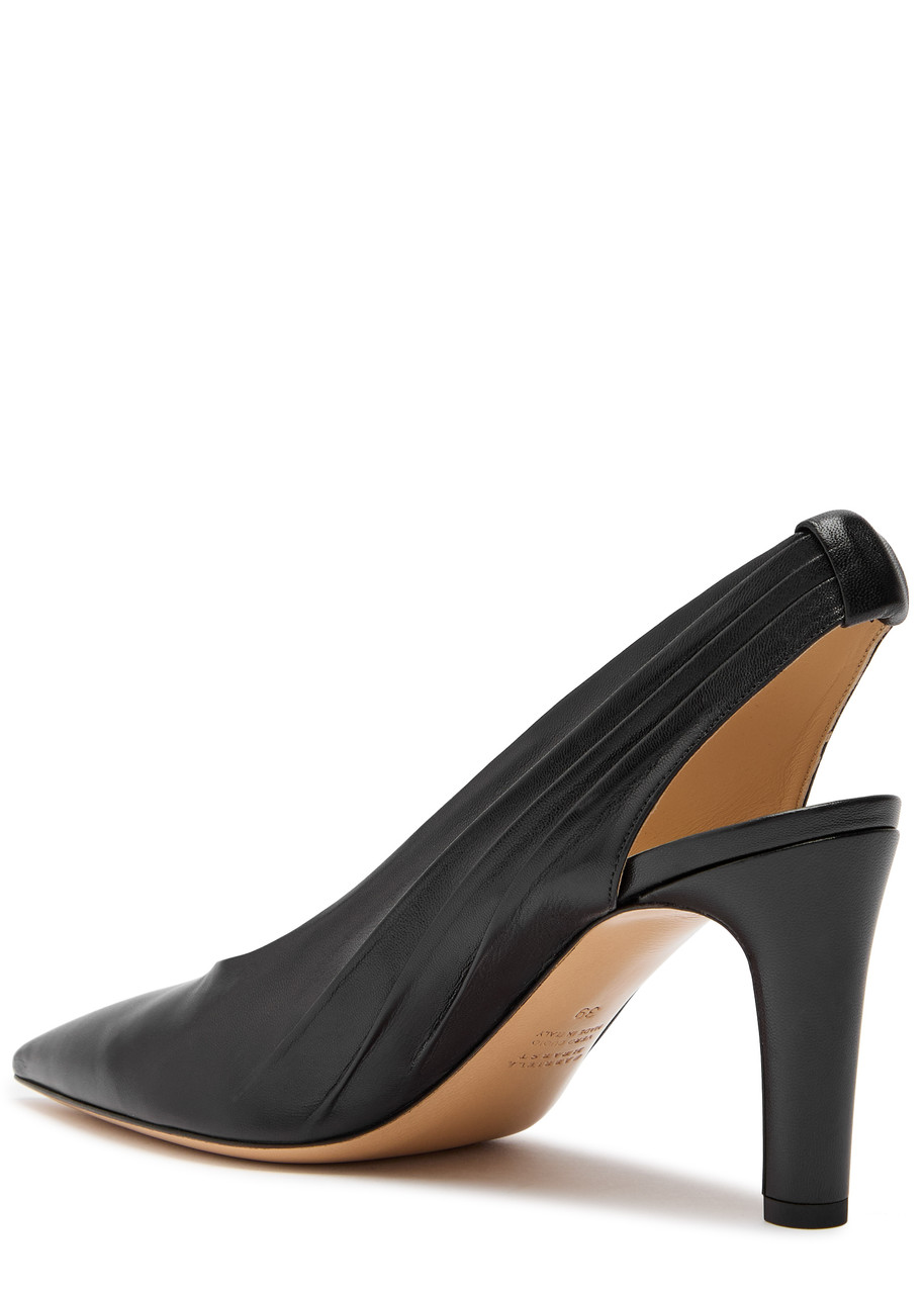 Gabriela Hearst Amari 90 Leather Slingback Pumps In Black