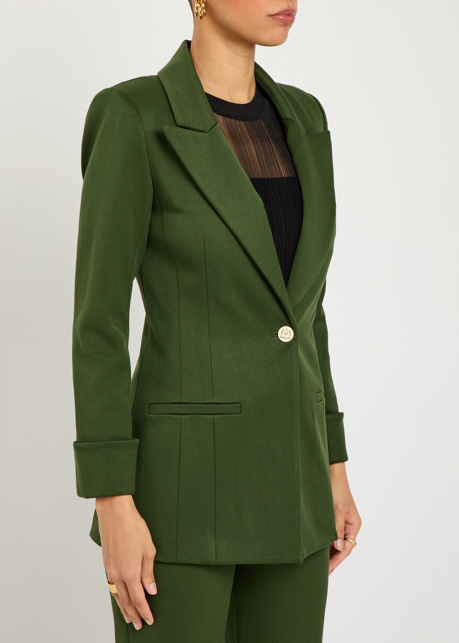 Alice And Olivia Alice + Olivia Burns Woven Blazer In Green
