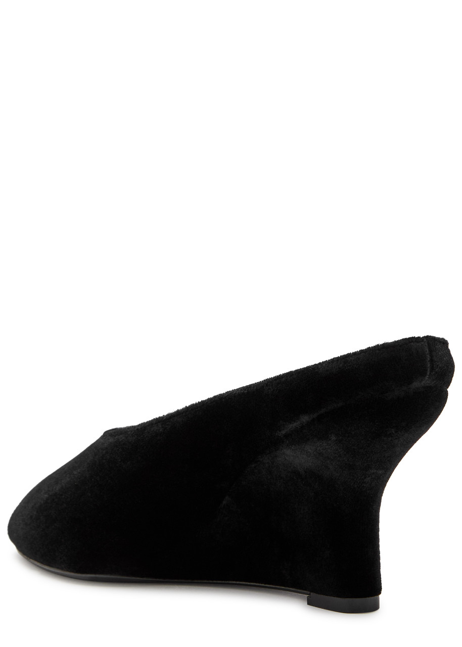Totême Toteme 85 Peep-toe Velvet Mules In Multi