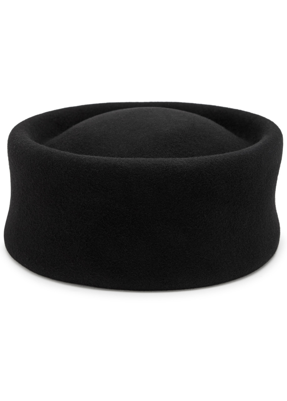 Lack Of Color Nightsky Wool Pillbox Hat In Black