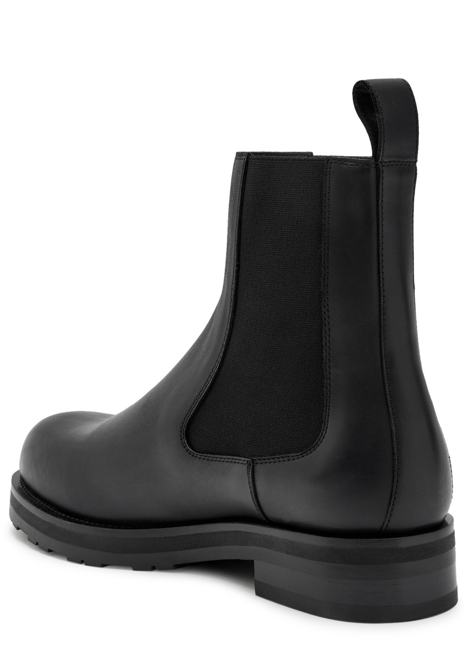 The Row Leather Chelsea Boots In Black