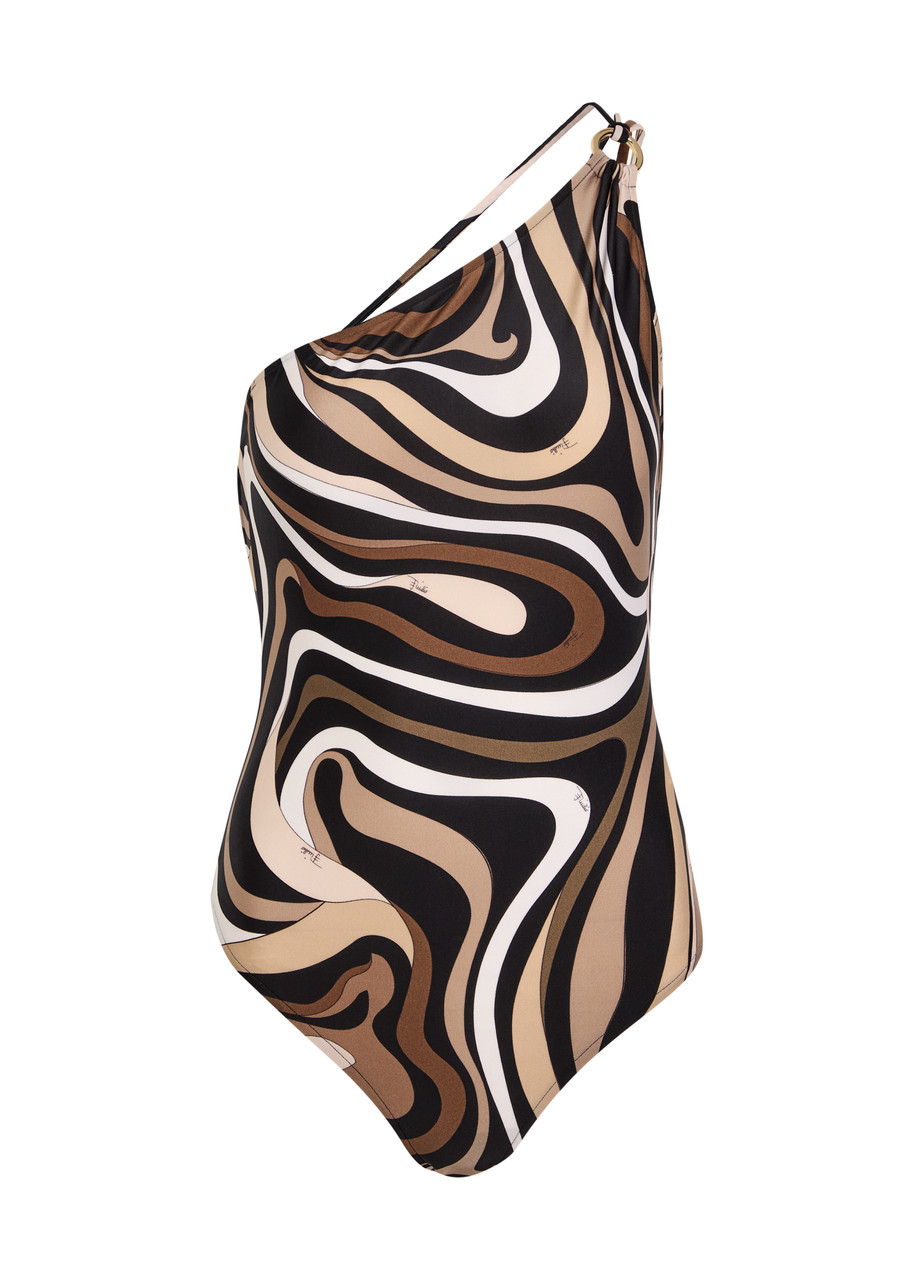 Pucci Marmo Printed Swimsuit - Black - M (UK12 / M)