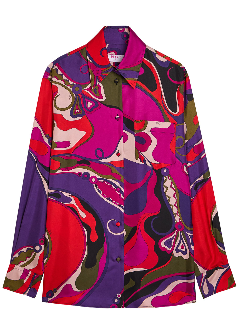 Pucci Camicia Printed Silk Shirt - Multicoloured 1 - 40 (UK8 / S)