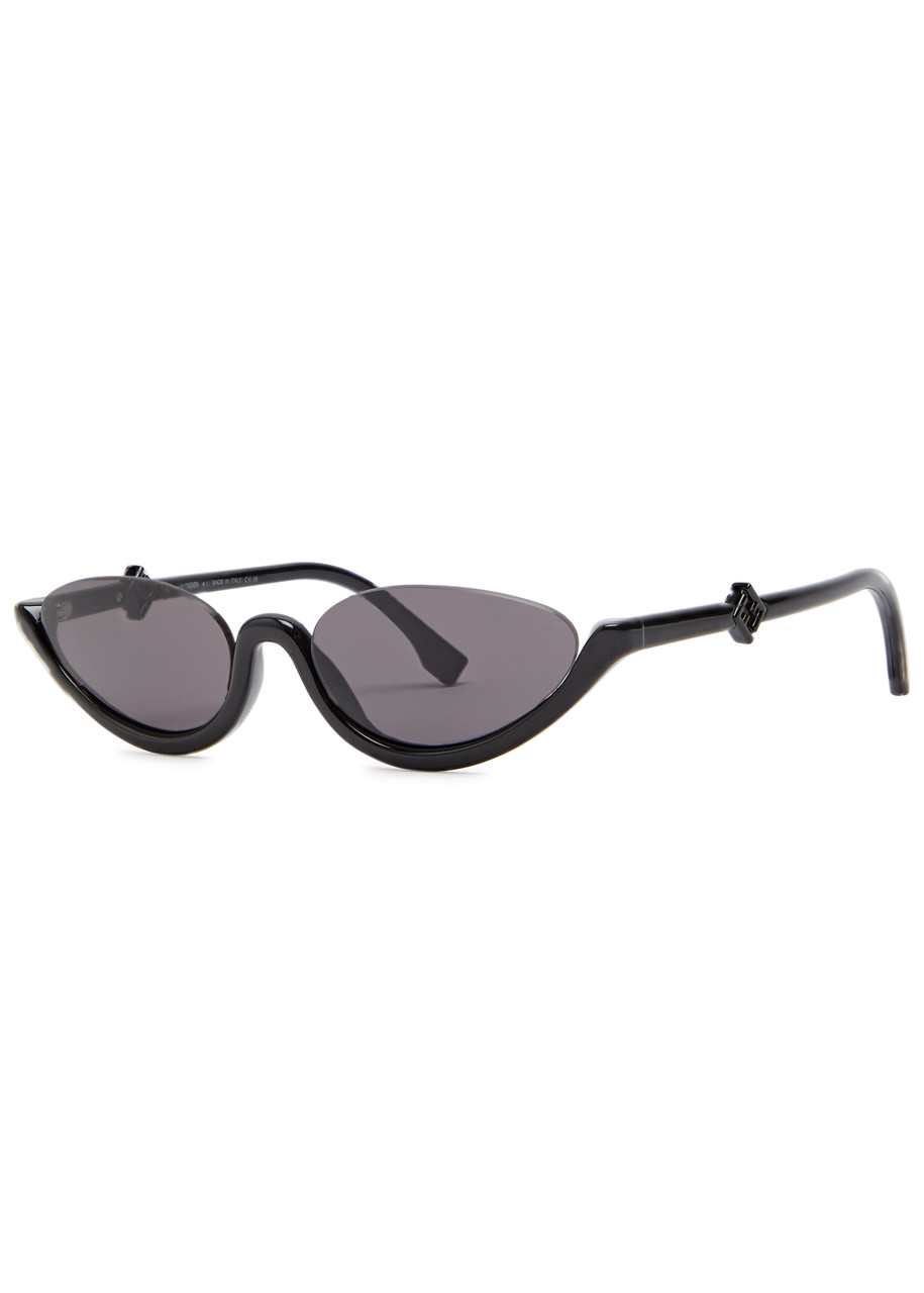 Fendi Oval-frame Sunglasses - Black - One Size