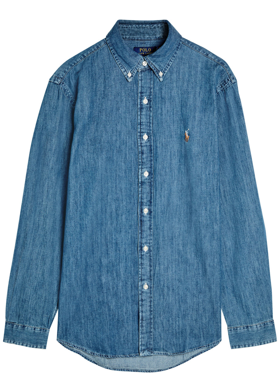Polo Ralph Lauren Logo-embroidered Denim Shirt - Blue - L