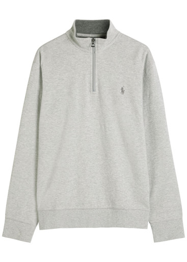 POLO RALPH LAUREN Logo-embroidered half-zip cotton-blend