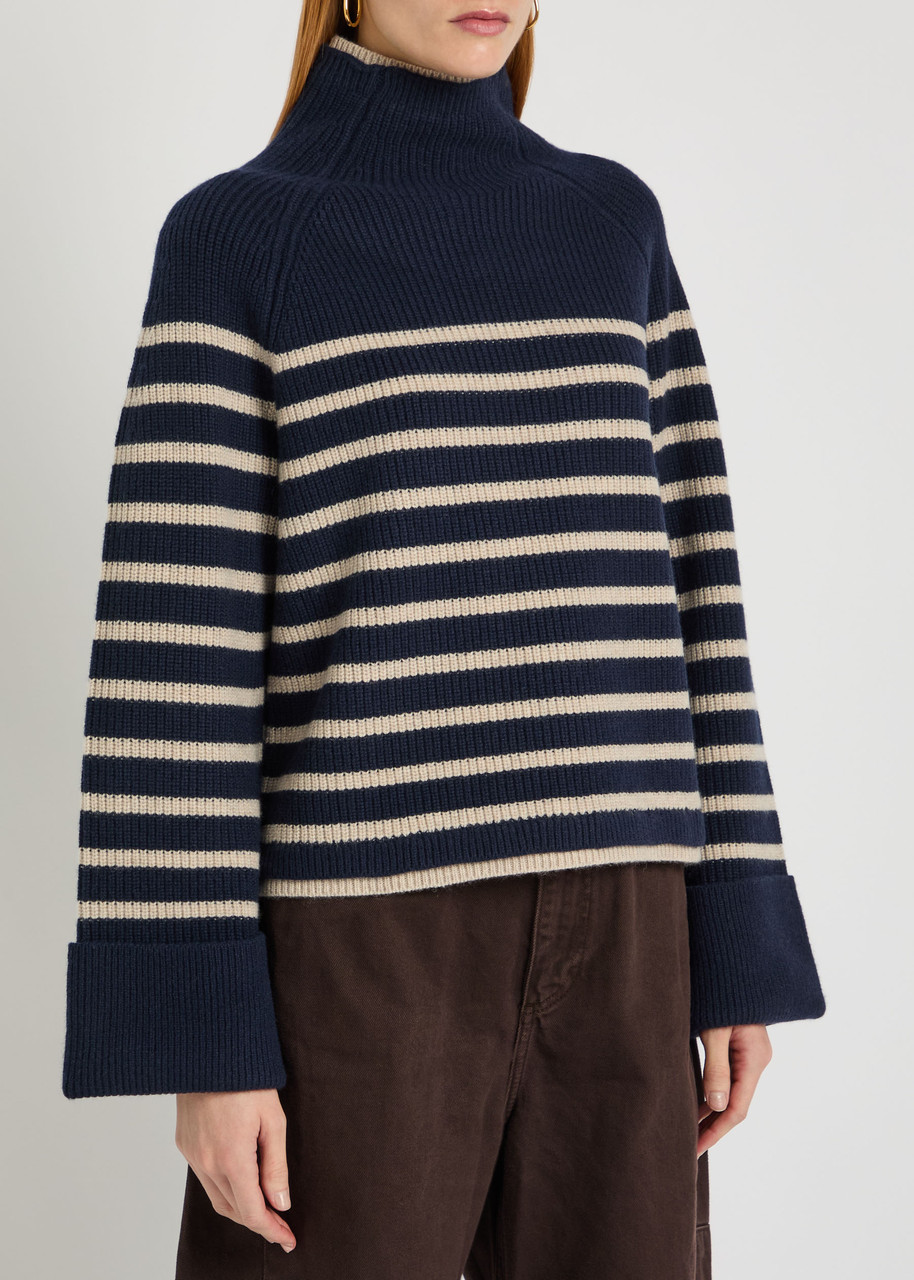  Rag & Bone Ilaria Striped Wool Jumper - Navy - S (uk8-10 / S) 