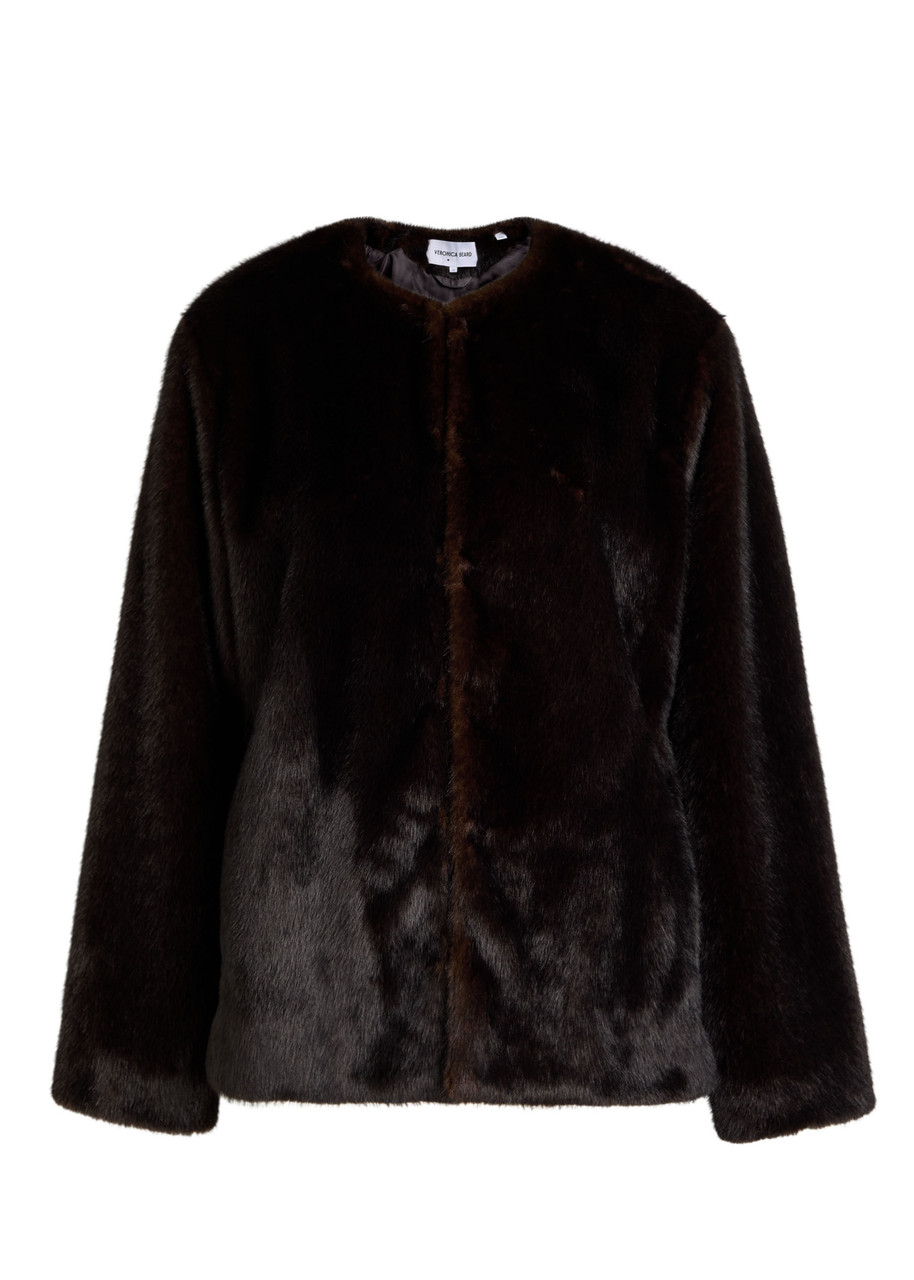 Veronica Beard Griselda Faux Fur Jacket In Brown