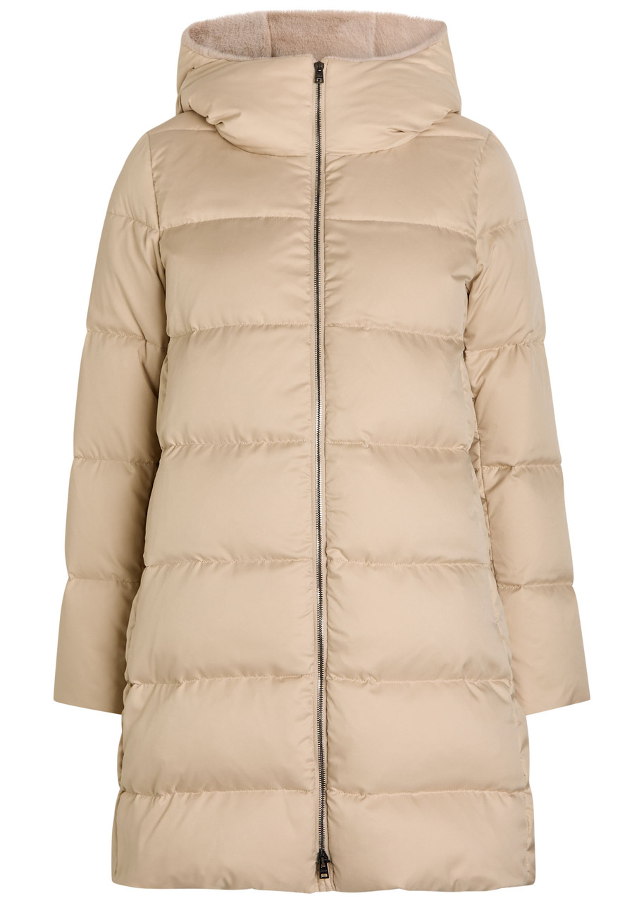 Herno Ardenelle Padded Woven Jacket - Beige - 48 (UK16 / XL)