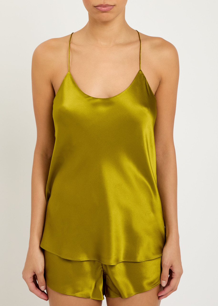 Olivia Von Halle Bella Silk Pyjama Set In Green
