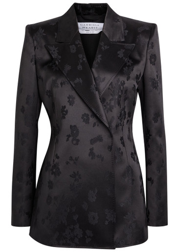Aleah floral-jacquard blazer