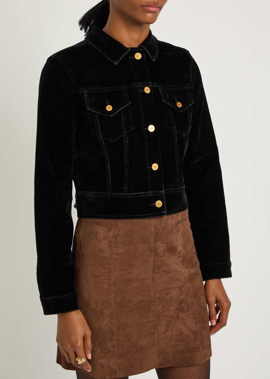 Paige Chantal Velvet Jacket In Blue