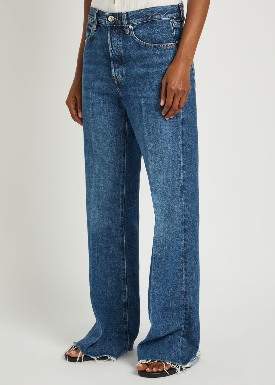  Frame The Lax Distressed Flared-leg Denim Jeans - 26 (w26 / Uk8 / S) 