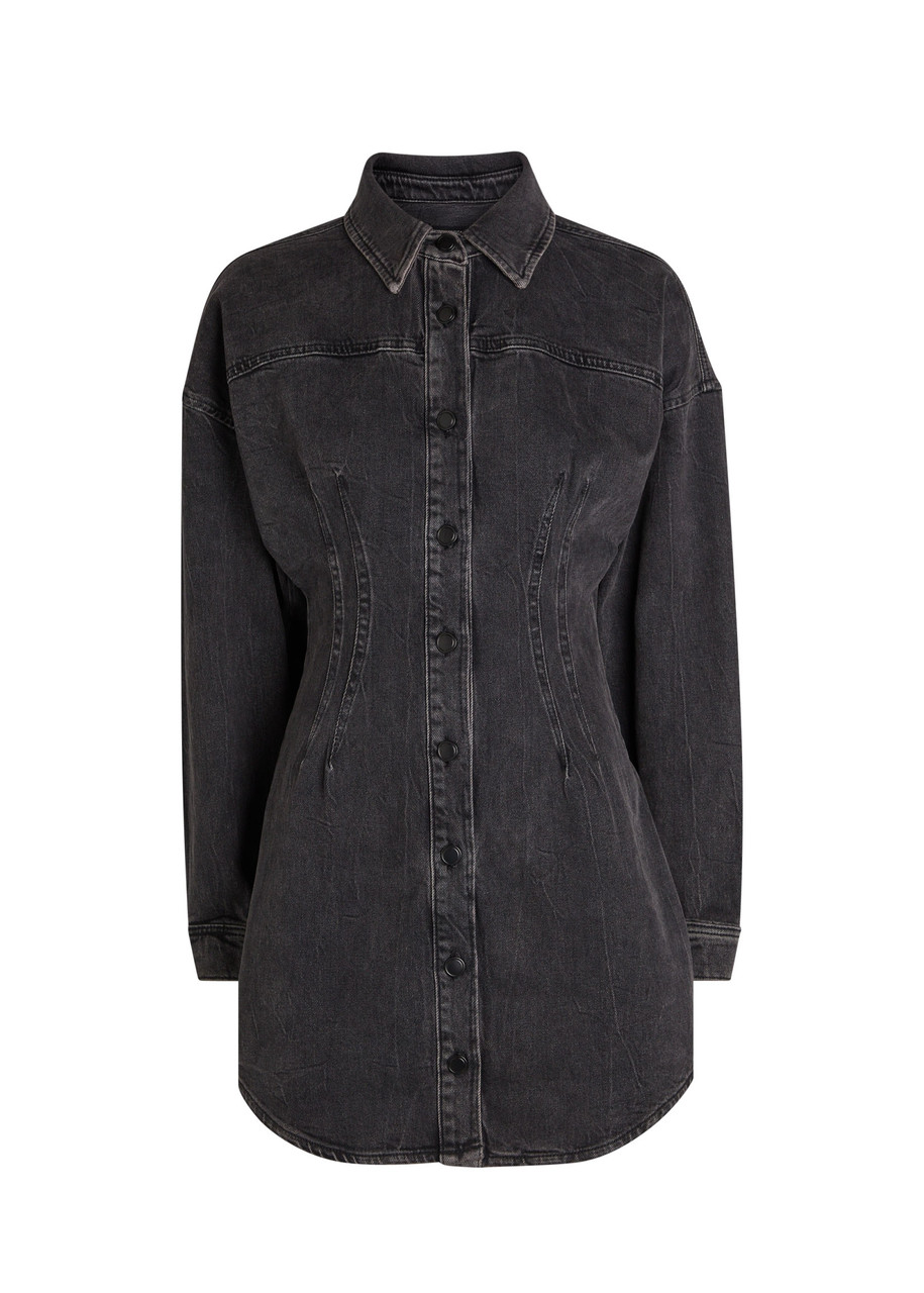 Good American Stretch-denim Mini Dress - Black - XL (UK16 / XL)