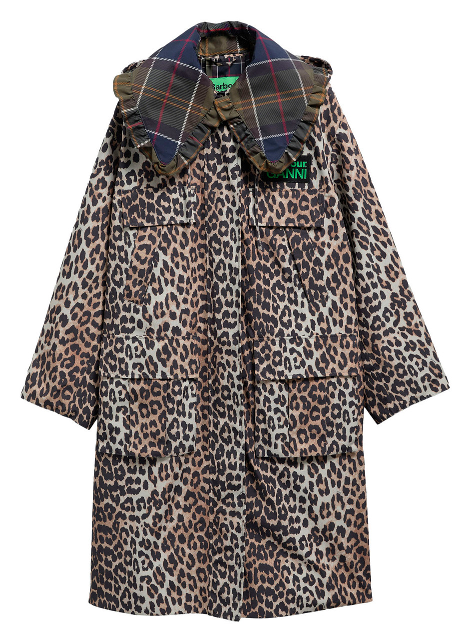 Barbour X Ganni Waterproof Leopard-print Shell Coat - 6 (UK6 / XS)