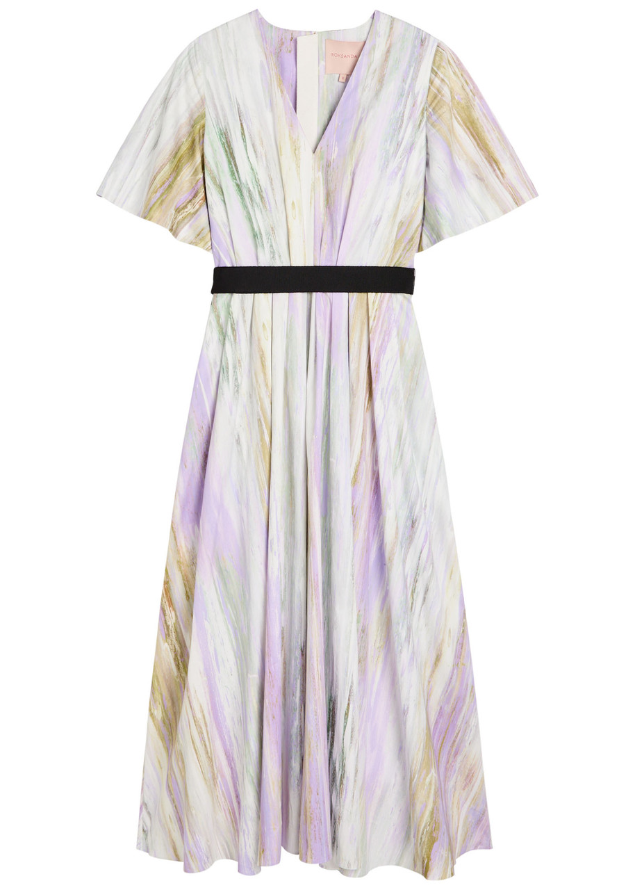 Roksanda Sana Printed Cotton-poplin Midi Dress - Multicoloured 1 - 14 (UK14 / L)