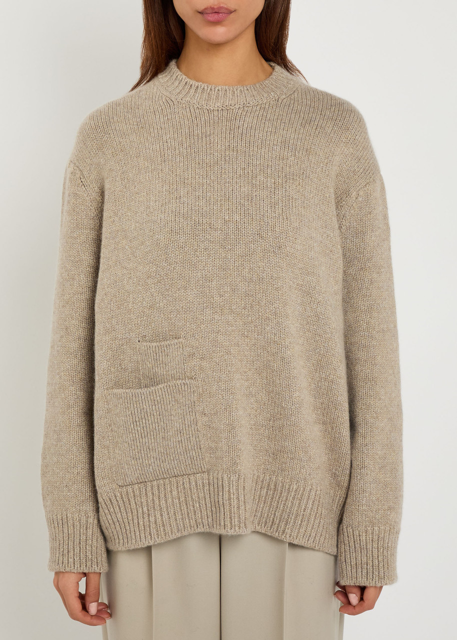 The Row Mirtle Melange Cashmere-blend Jumper In Neutral