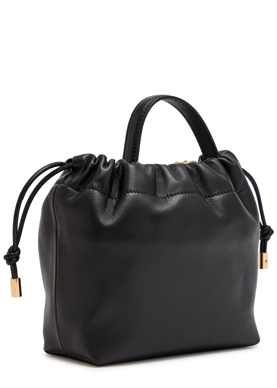  Chloe Icon Charm-embellished Drawstring Leather Pouch - Black - One Size 