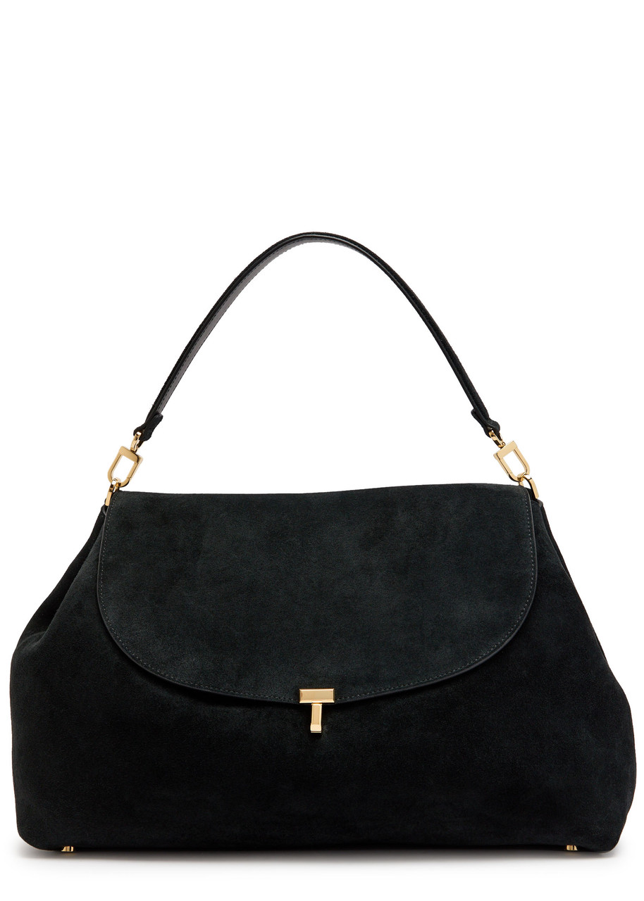 Toteme T-lock Suede top Handle bag - Black - One Size
