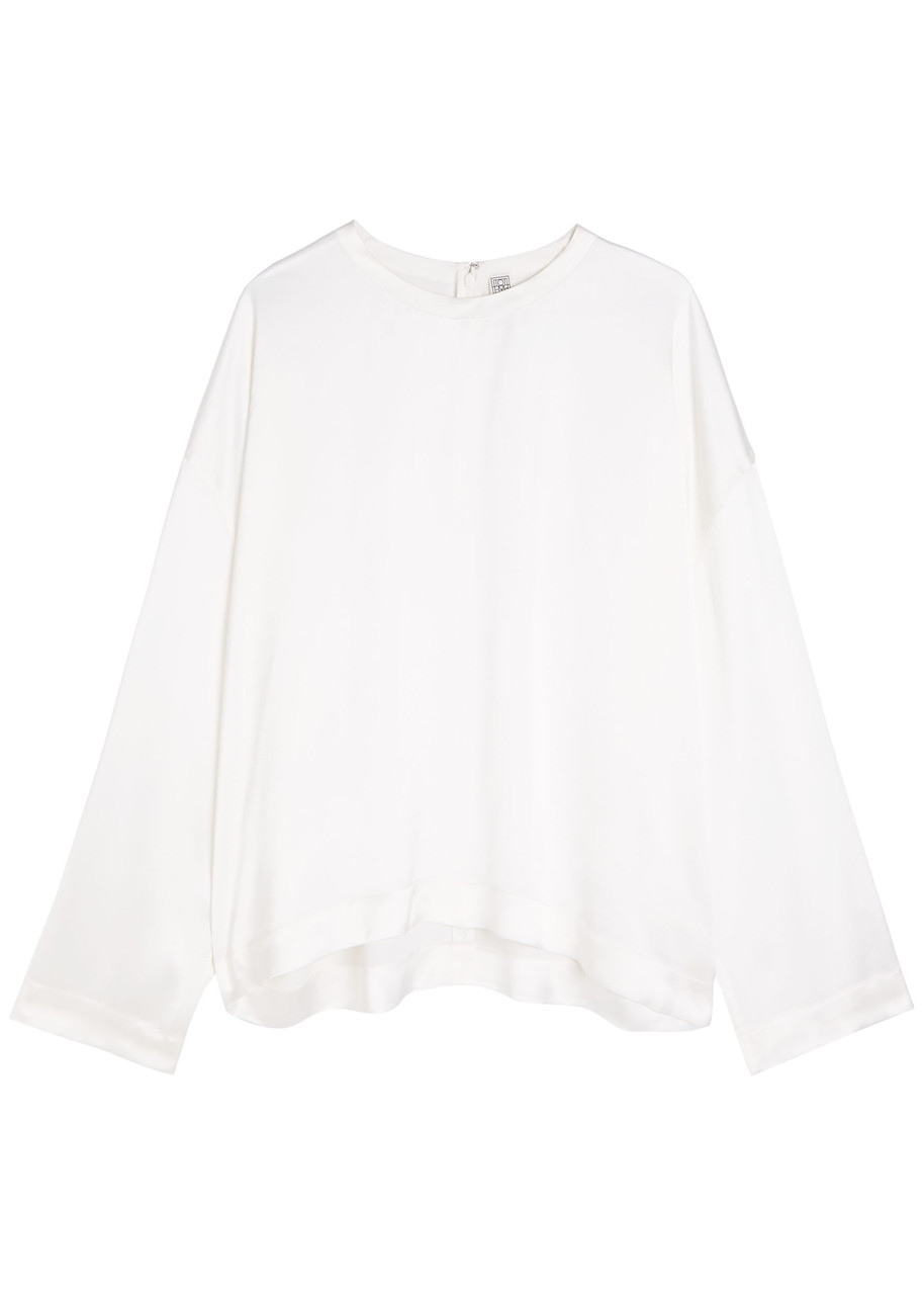 Toteme Draped Satin top - White - 32 (UK4 / X
