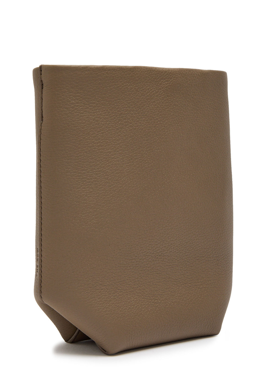 The Row Park Grained Leather Cross-body Bag In Brown