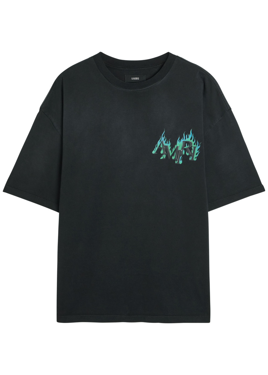Amiri Flames Printed Cotton T-shirt – Black – XL Amiri Flames Printed Cotton T-shirt – Black – XL