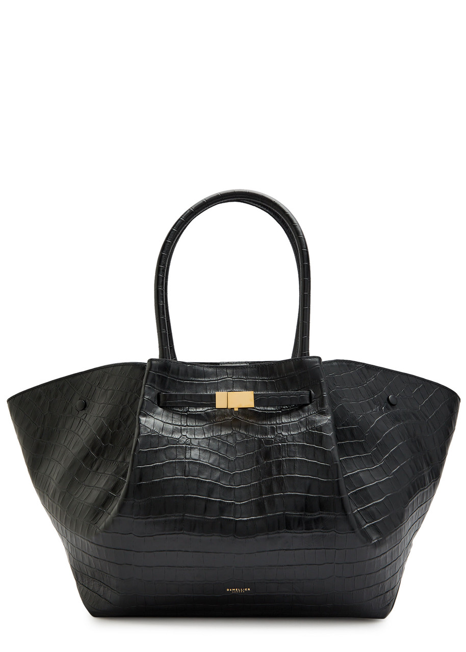 Demellier The New York Crocodile-effect Leather Tote - Black - One Size