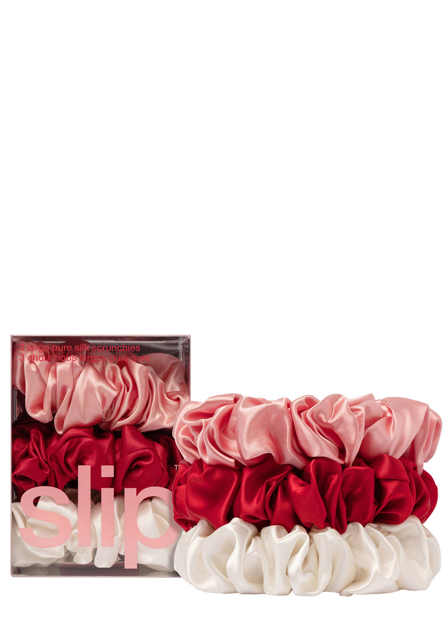 Slip Pure Silk Large Scrunchies - Rosy