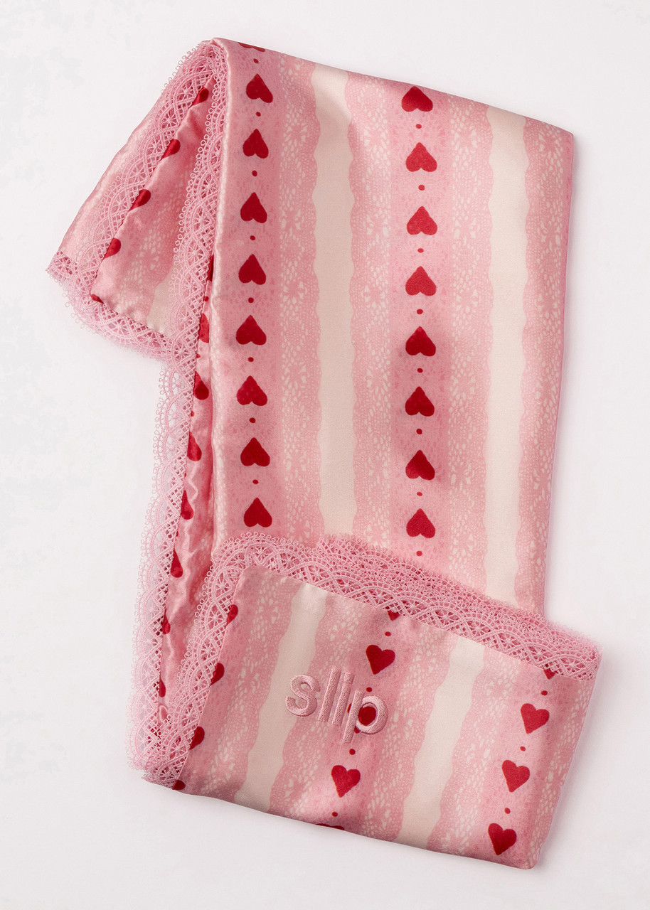 Slip Pure Silk Queen Pillowcase With Lace Trim - Sweetie 