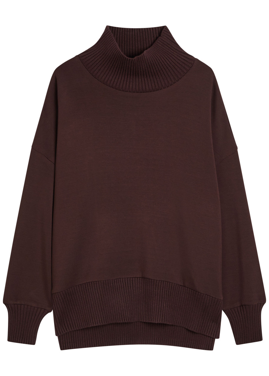 Varley Barker High-neck Stretch-jersey Sweatshirt - Brown - L (UK14 / L)