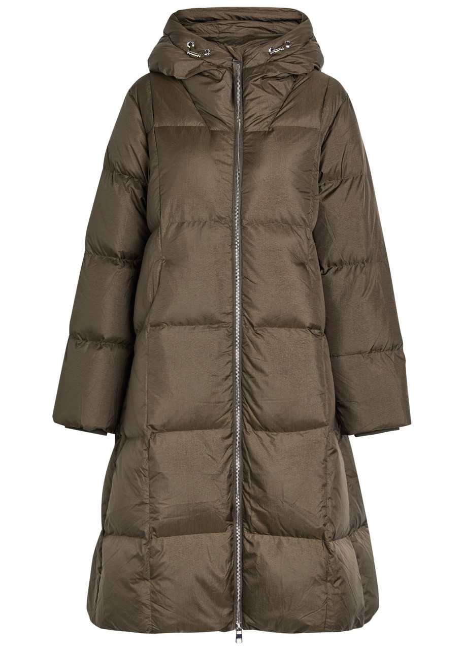 Varley Katya Hooded Padded Nylon Coat - Olive - XS (UK6 / XS)