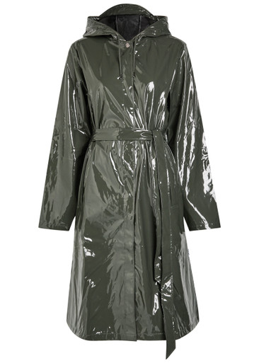 RAINS Belted hooded longline waterproof jacket | Harvey Nichols
