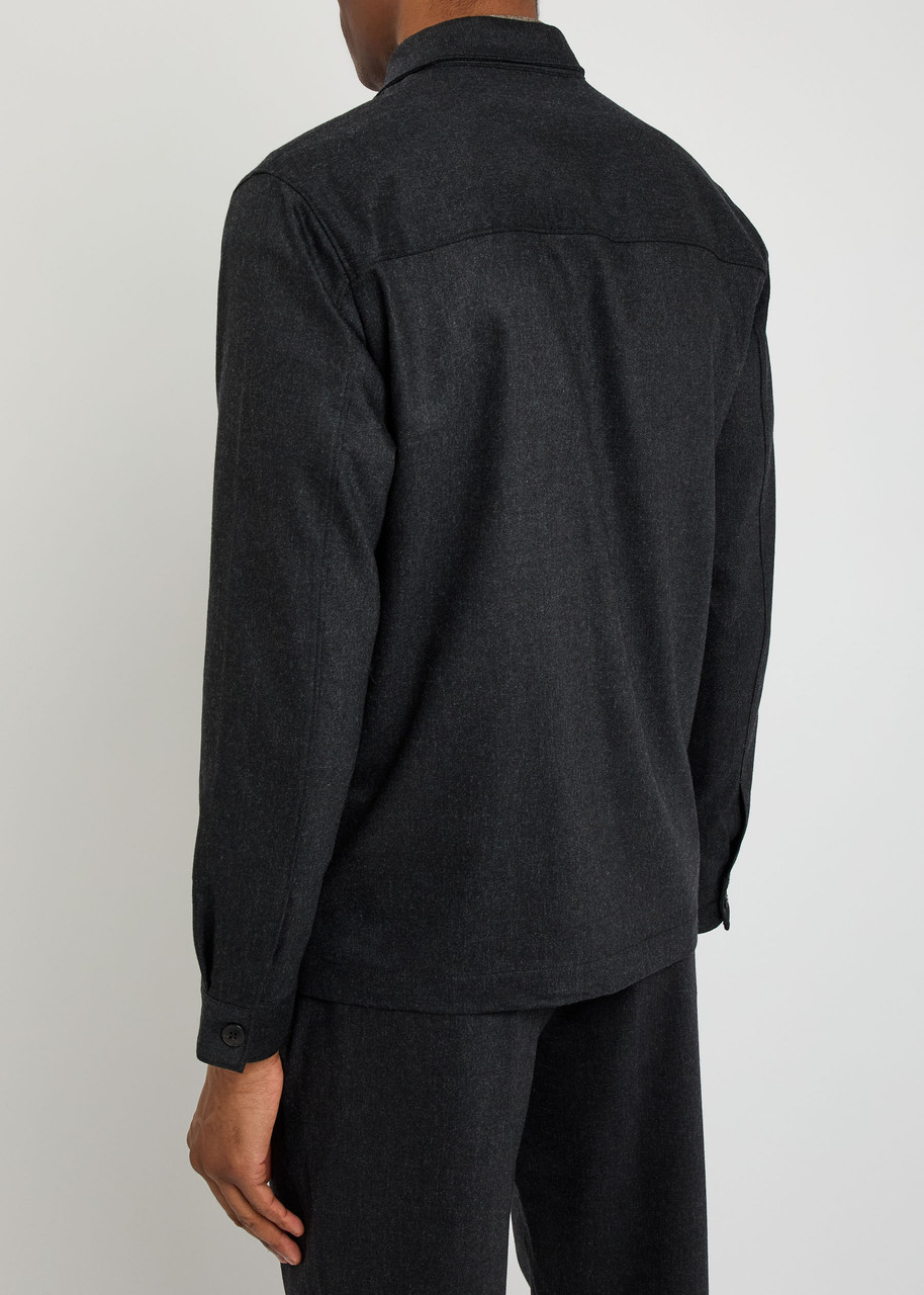  Sunspel Wool And Cashmere-blend Overshirt - Charcoal - L 