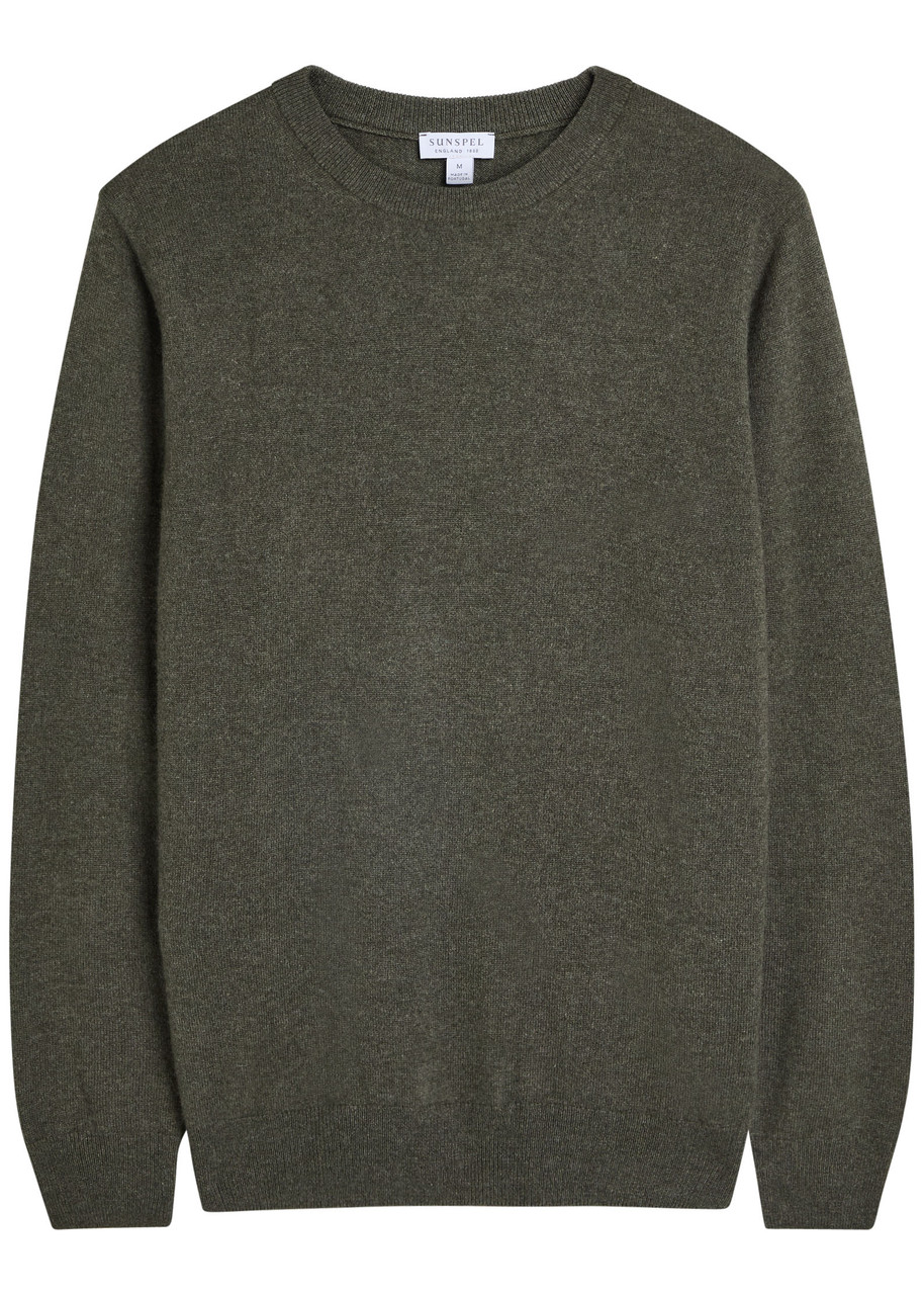 Sunspel Crew-neck Cashmere Jumper - Khaki