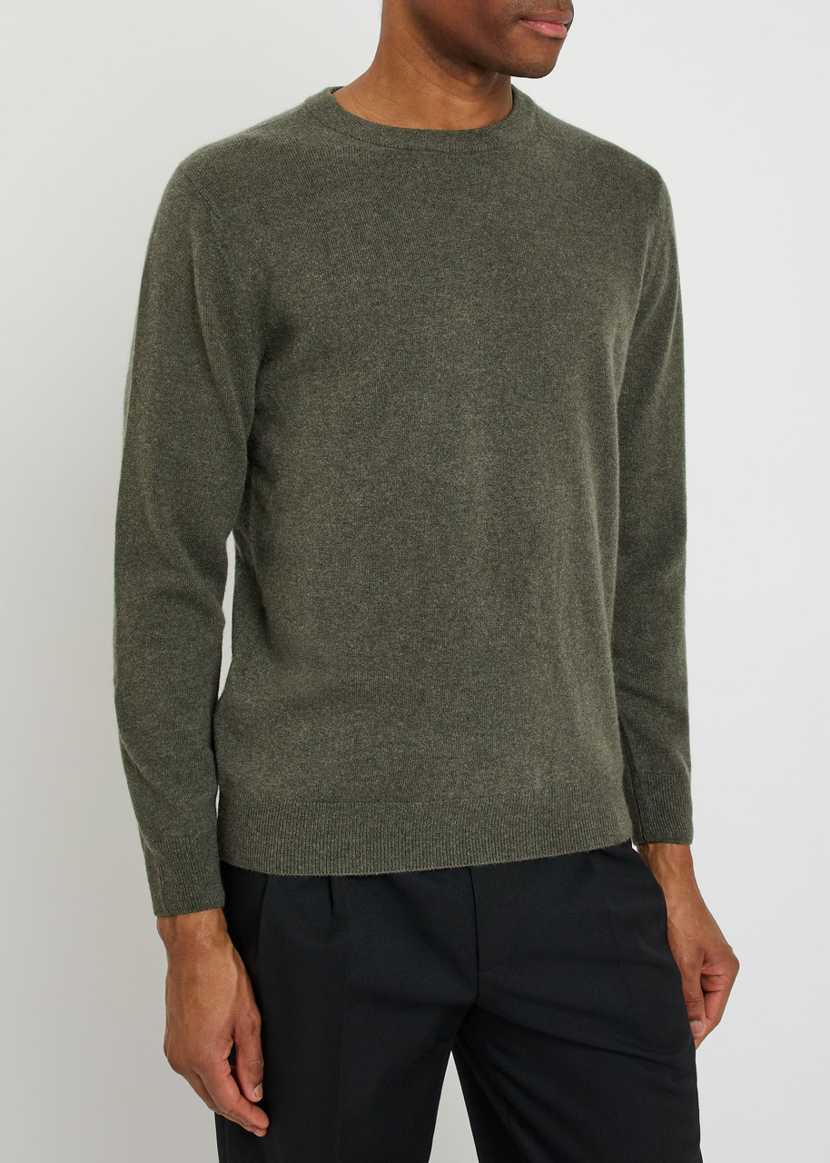  Sunspel Crew-neck Cashmere Jumper - Khaki - L 