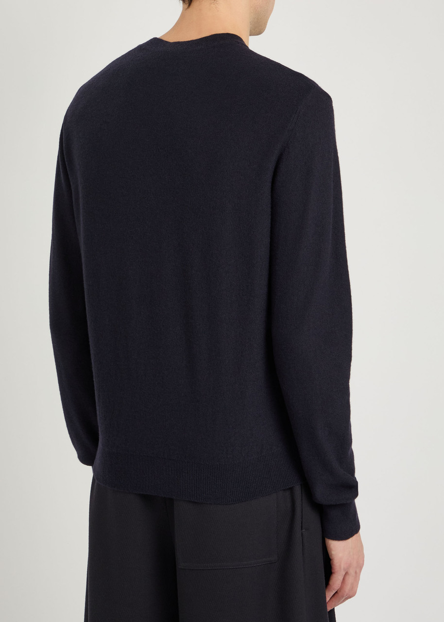  Loewe Logo-embroidered Wool-blend Jumper - Navy - S 
