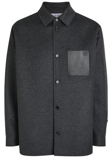 LOEWE Leather-pocket wool and cashmere-blend overshirt | Harvey