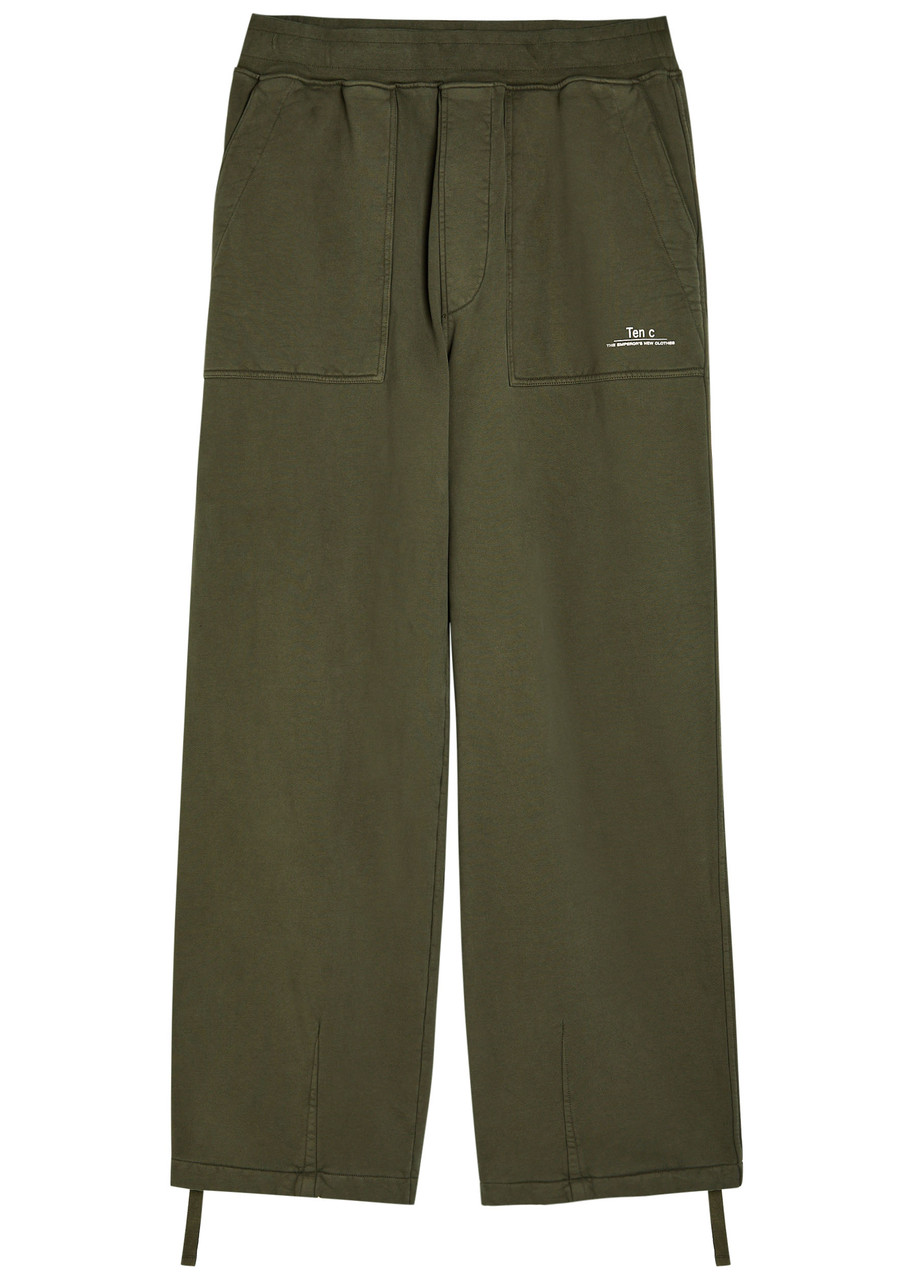 Ten C Straight-leg Cotton Sweatpants - Olive - XL
