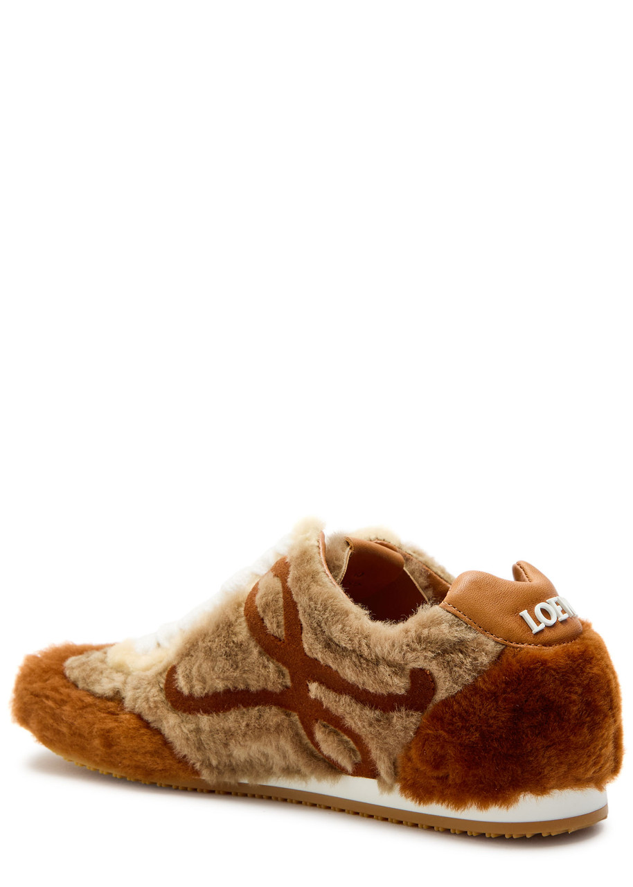  Loewe Ballet Runner 2.0 Panelled Shearling Sneakers - Tan - 39 (it39 / Uk6) 