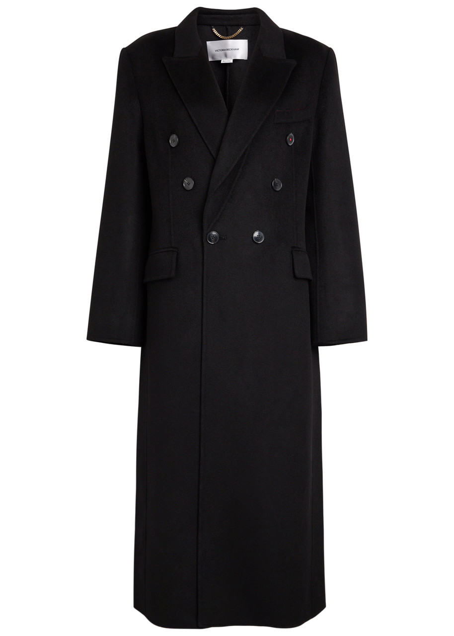 Victoria Beckham Double-breasted Wool And Cashmere-blend Coat In Black