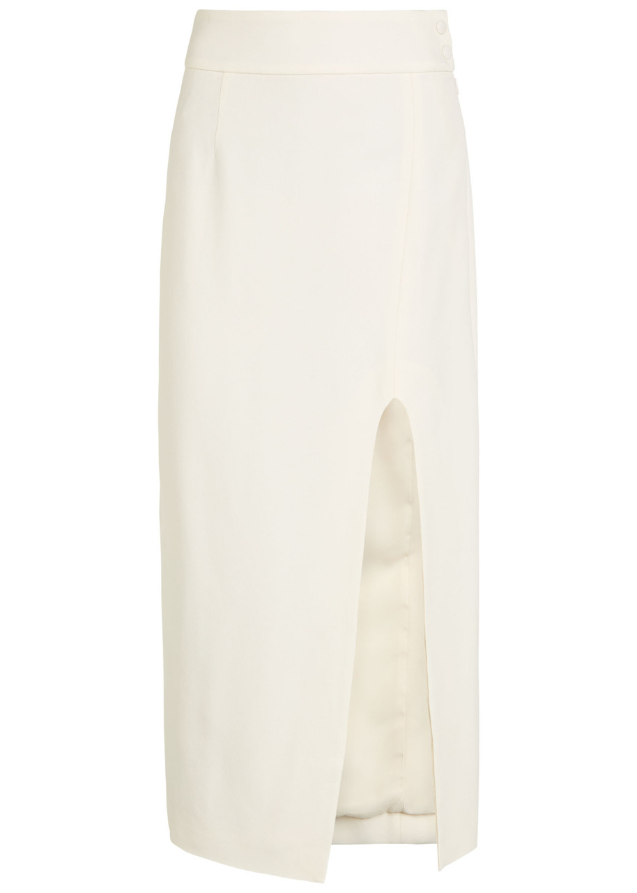 Victoria Beckham Split Twill Midi Skirt - Ivory - 10 (UK10 / S)