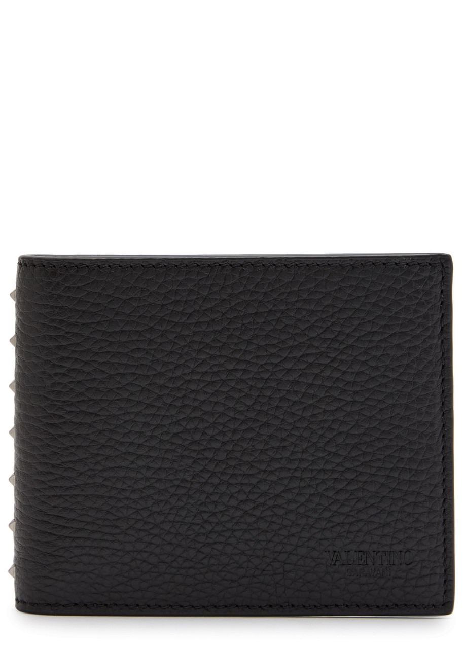 Valentino Garavani Rockstud Grained Leather Wallet - Black - One Size