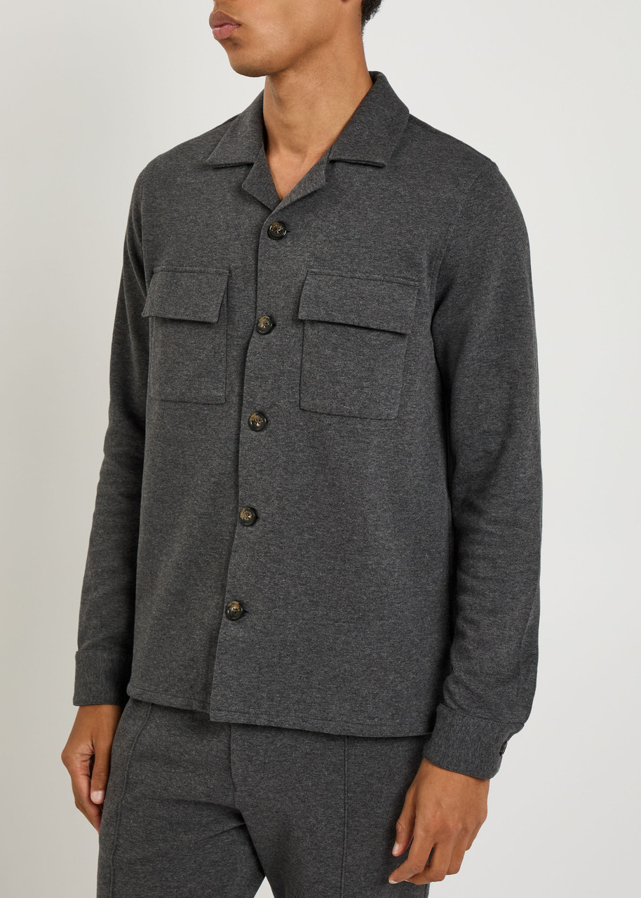  Aurélien Cotton-blend Overshirt - Charcoal - Xl 